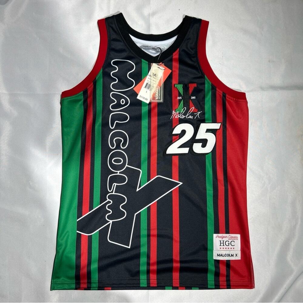 Malcom X Red/Green Basketball‎ Jersey Headgear Classics Size L MSRP $110
